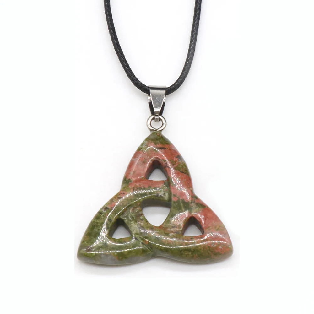 Semi Joia Pingente Pedra Natural Cristal Olho de Tigre Quartzo Rosa Reiki