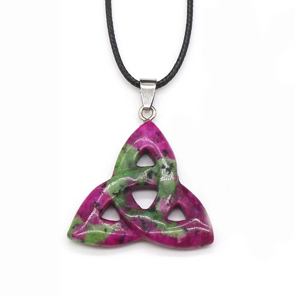 Semi Joia Pingente Pedra Natural Cristal Olho de Tigre Quartzo Rosa Reiki