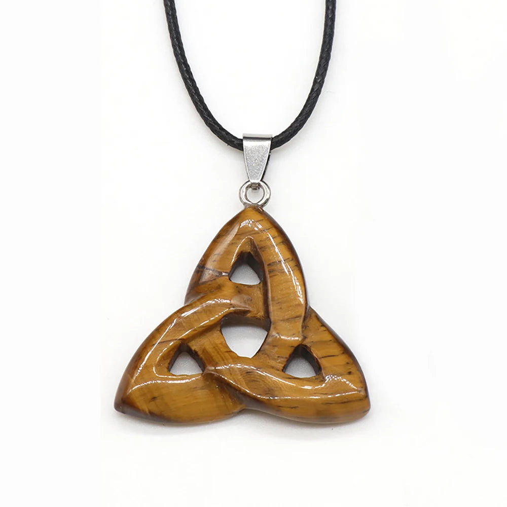 Semi Joia Pingente Pedra Natural Cristal Olho de Tigre Quartzo Rosa Reiki