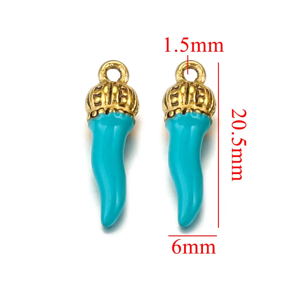 Semi Joia kits de 4 Pingentes Formato Pimenta Coloridos