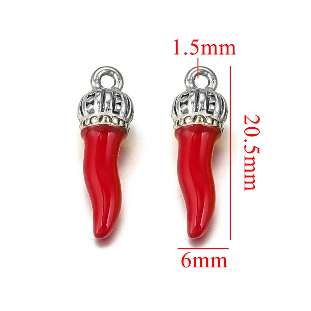 Semi Joia kits de 4 Pingentes Formato Pimenta Coloridos