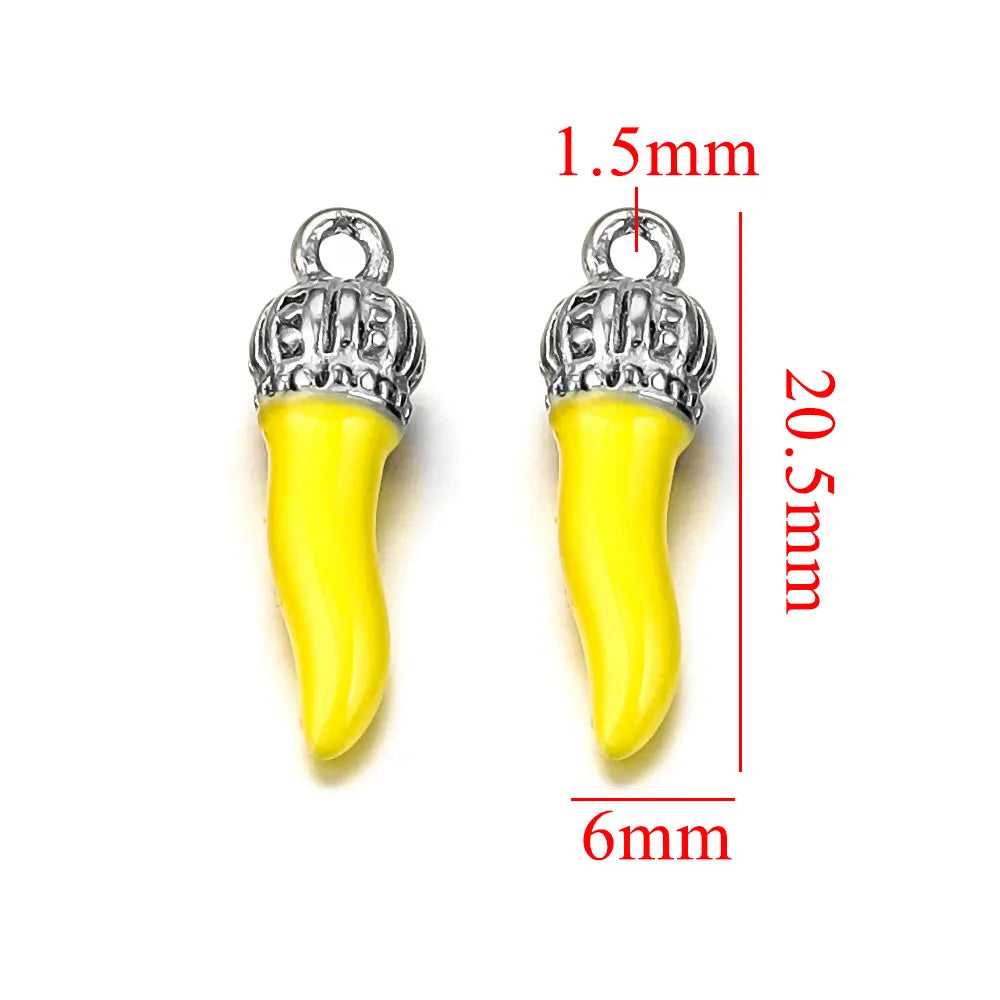 Semi Joia kits de 4 Pingentes Formato Pimenta Coloridos