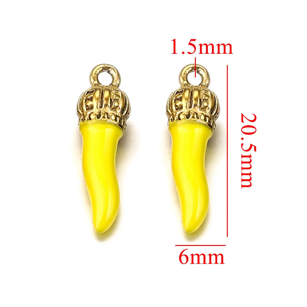 Semi Joia kits de 4 Pingentes Formato Pimenta Coloridos