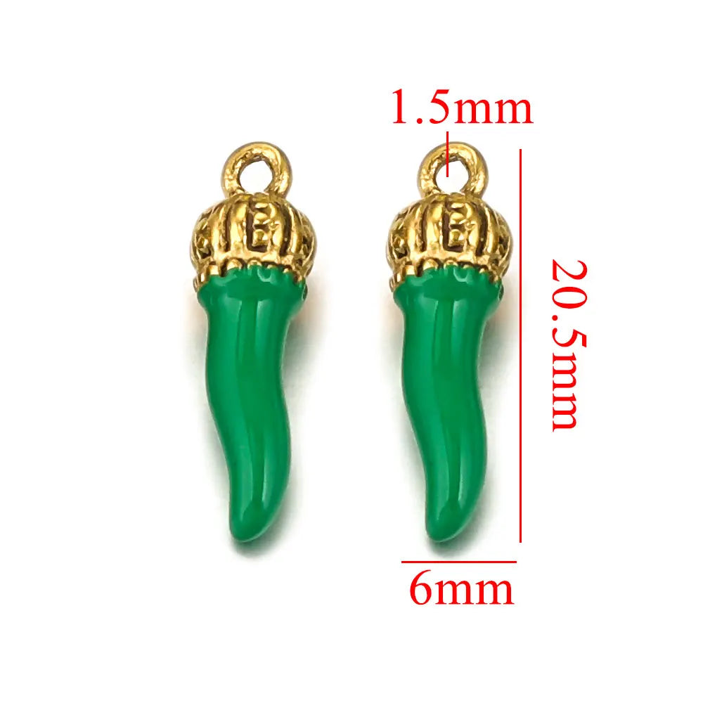 Semi Joia kits de 4 Pingentes Formato Pimenta Coloridos