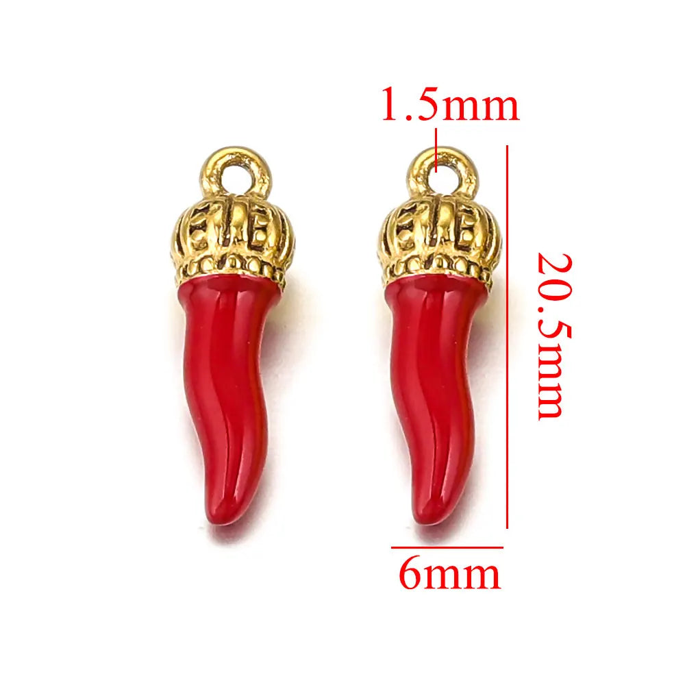 Semi Joia kits de 4 Pingentes Formato Pimenta Coloridos