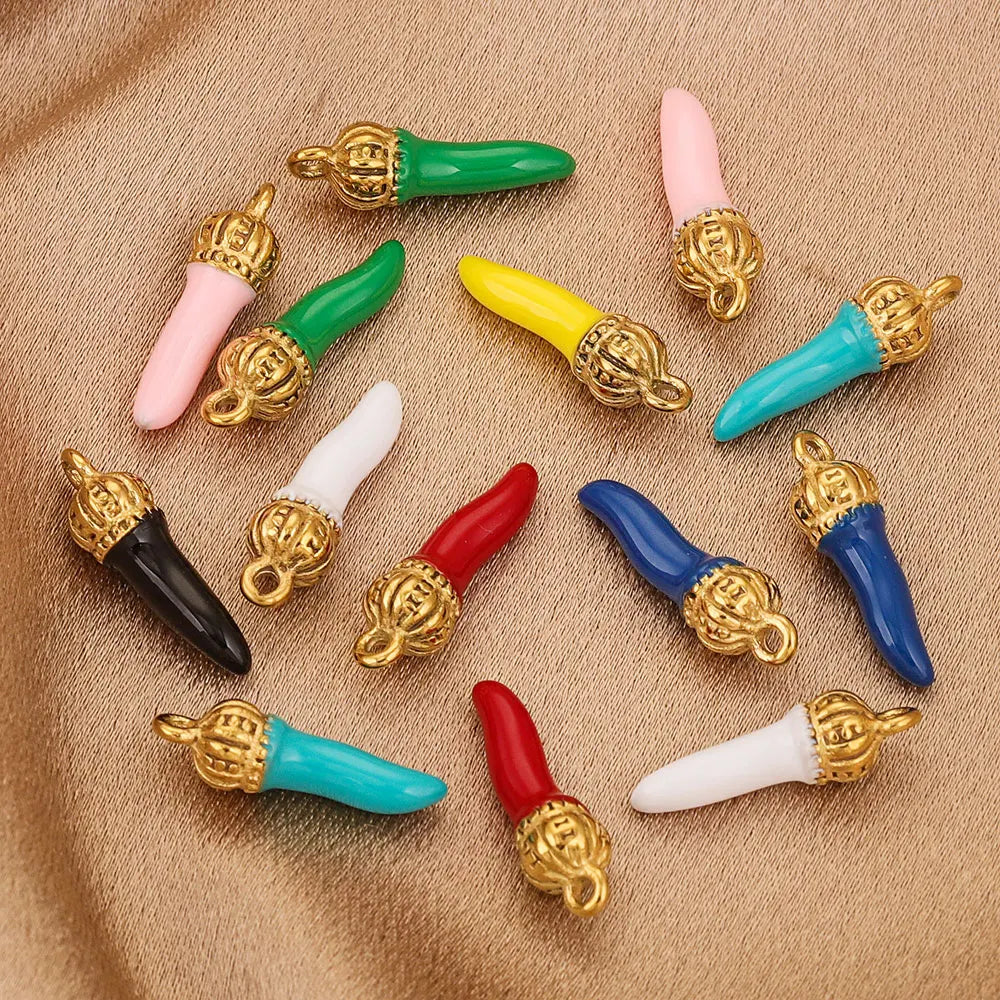 Semi Joia kits de 4 Pingentes Formato Pimenta Coloridos