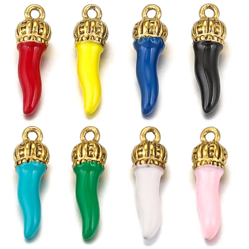 Semi Joia kits de 4 Pingentes Formato Pimenta Coloridos