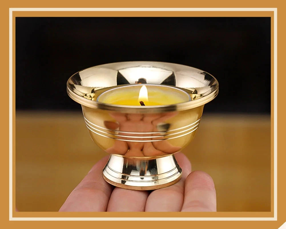 Suporte para Vela de Cera em Cobre – Castiçal Decorativo -Feng Shui