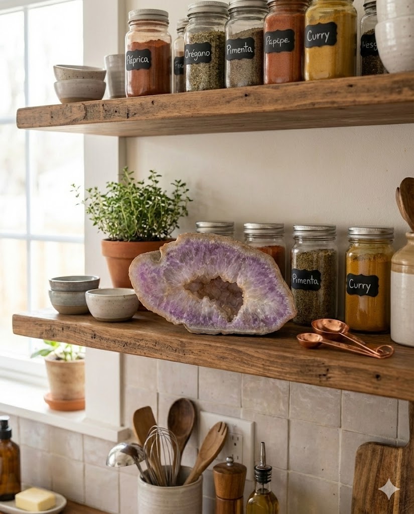 Geodo de Ágata Roxa Natural – Peça Única de 884 g | Cristal com Núcleo Geodado para Decoração, Energia e Harmonização | Ideal para Sala, Escritório e Espaços Zen - Harmonia Plena