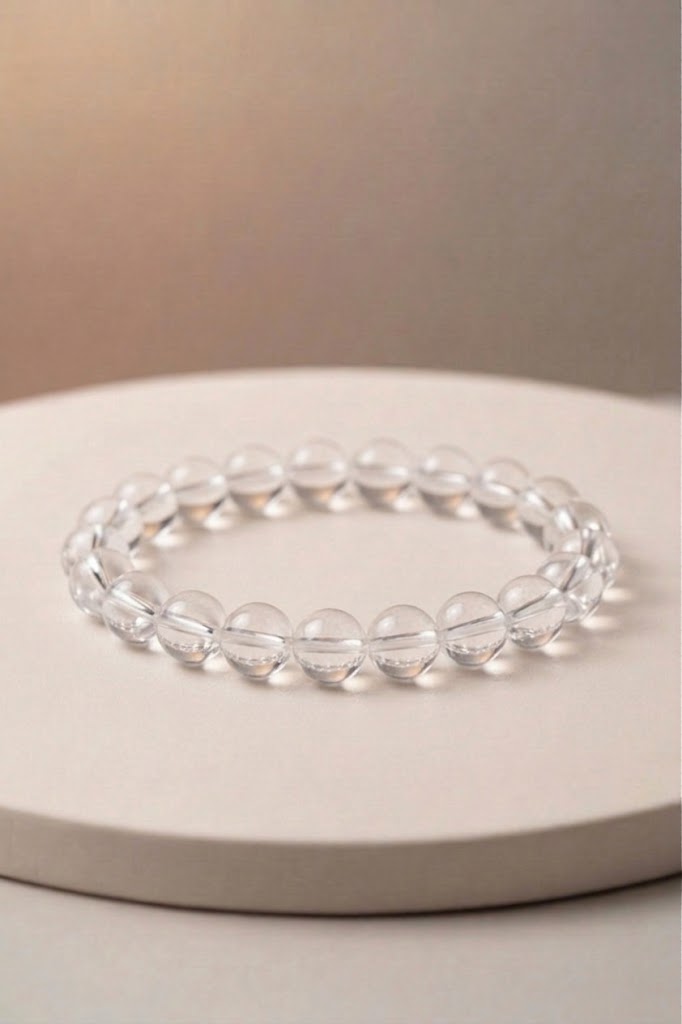 Pulseira Cristal de Rocha Natural - Amplificaçãoi Energética, Clareza e Equilibrio | Harmonia Plena