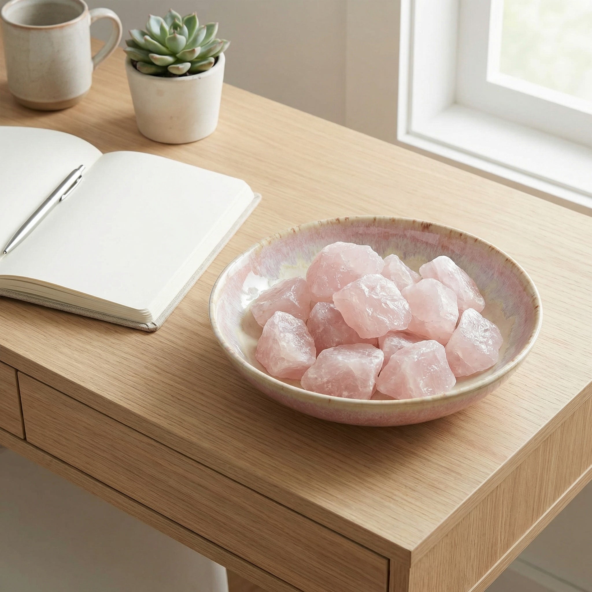 Quartzo Rosa Natural 100g – Pedra do Amor, Harmonia Emocional e Energia do Coração - Harmonia Plena Pedras Naturais