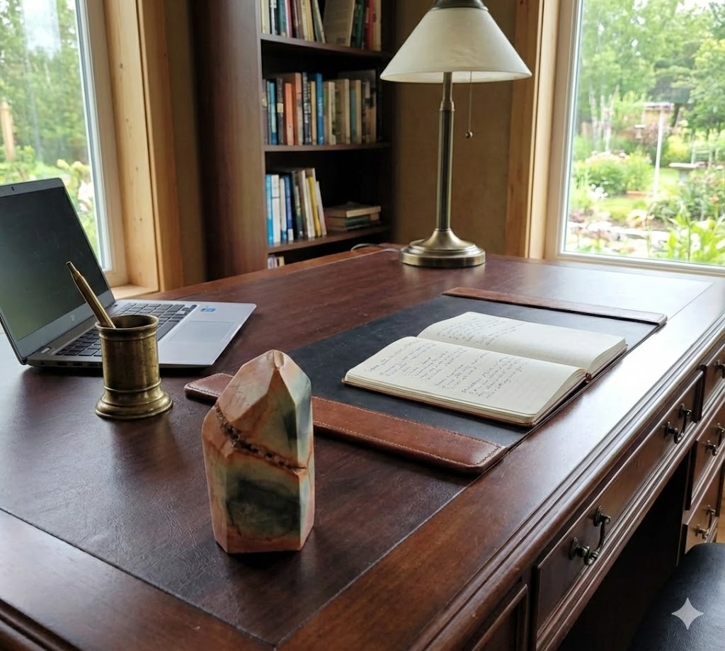 Torre de Jaspe Polícromo Natural – Torre Lapidada Irregular de 5 Faces | 12 cm | 478 g | Pedra Decorativa com Veio Mineral | Harmonia Plena