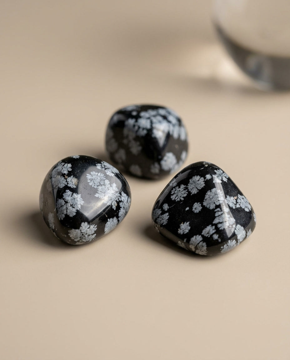 pedra natural obsidiana floco de neve proteção energética harmonização de ambientes