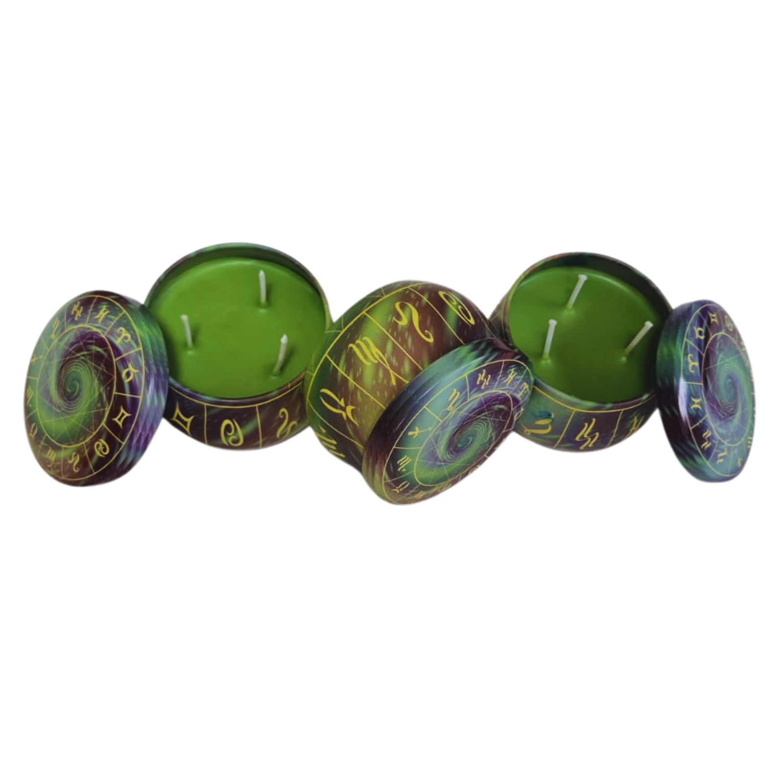 vela espiritual vegana, vela aromatizada natural, vela com cera vegetal, vela para meditação e cura, vela chakra verde, vela com mandala astrológica, decoração espiritual, vela para Reiki, vela ecológica com aroma, autocuidado holístico