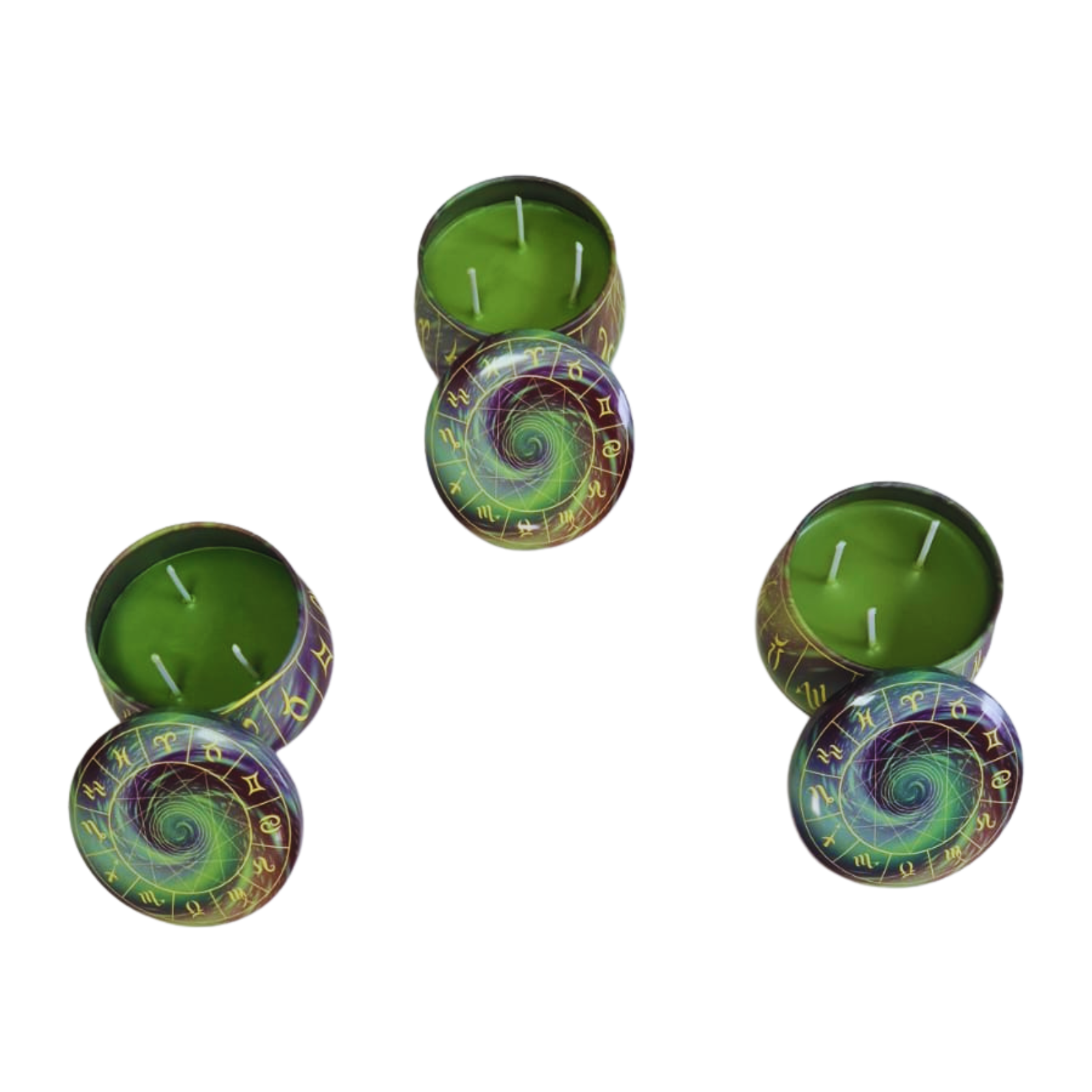 vela espiritual vegana, vela aromatizada natural, vela com cera vegetal, vela para meditação e cura, vela chakra verde, vela com mandala astrológica, decoração espiritual, vela para Reiki, vela ecológica com aroma, autocuidado holístico