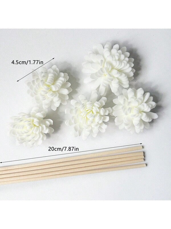 Kits de 20 Varetas Difusoras com Flores Aromáticas em Espuma Branca | Difusor Decorativo para Harmonização de Ambientes | Harmonia Plena  Aromaterapia