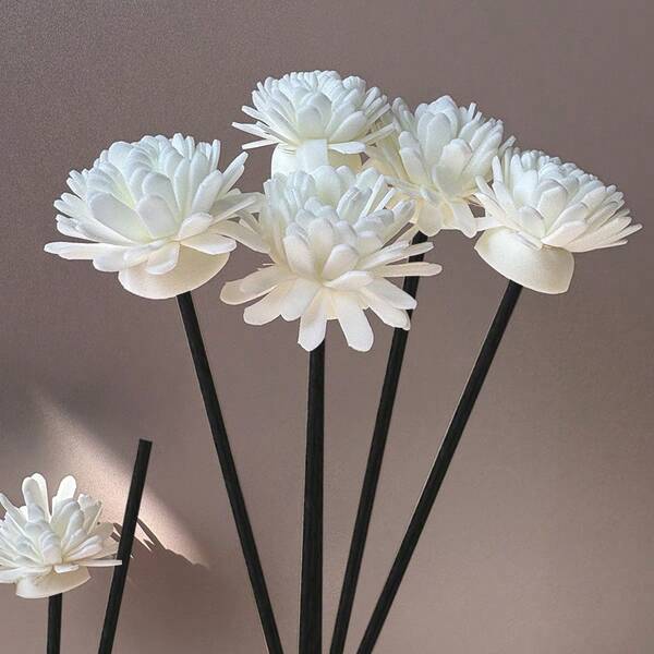 Kits de 20 Varetas Difusoras com Flores Aromáticas em Espuma Branca | Difusor Decorativo para Harmonização de Ambientes | Harmonia Plena  Aromaterapia