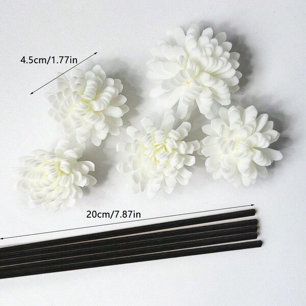 Kits de 20 Varetas Difusoras com Flores Aromáticas em Espuma Branca | Difusor Decorativo para Harmonização de Ambientes | Harmonia Plena  Aromaterapia