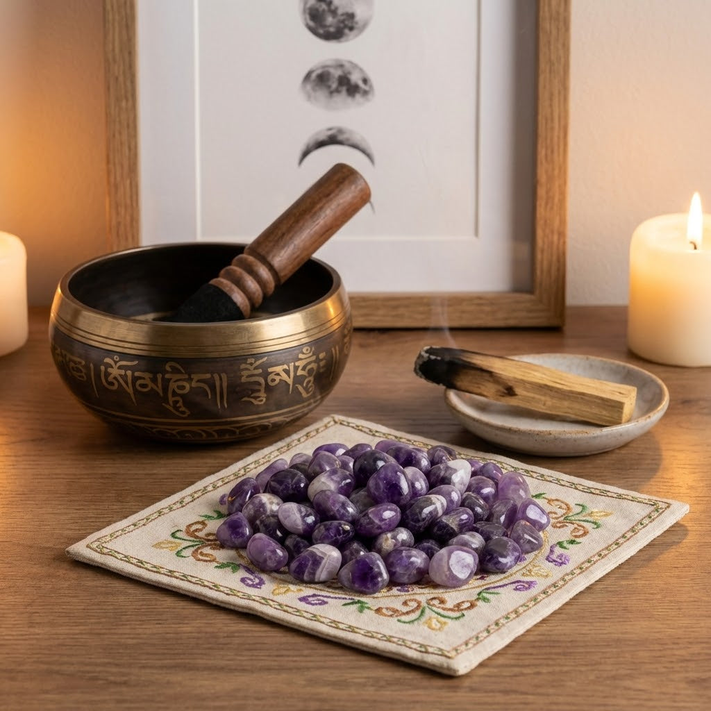 Ametista Pedra Natural Rolada por Peso | de Quartzo Violeta para Chakra Coronário e Harmonização Energética | Harmonia Plena Pedras Naturais 