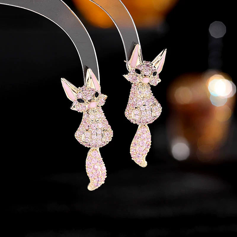 Brincos Femininos Cabeça de Leopardo com Zircônia - Vários Estilos de Brincos Pequenos Criativos - Semi Joias