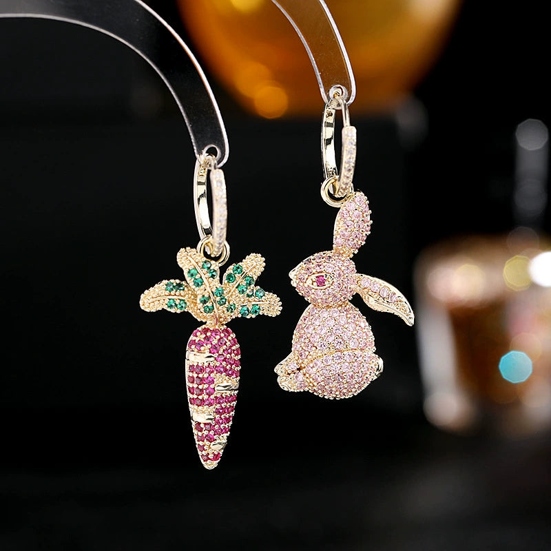 Brincos Femininos Cabeça de Leopardo com Zircônia - Vários Estilos de Brincos Pequenos Criativos - Semi Joias