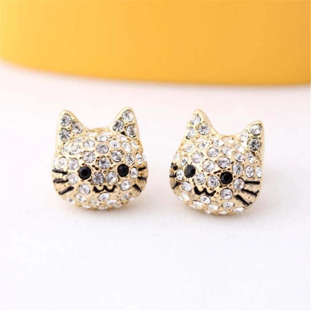 Brincos de Gatos e Cachorros com Pedras - Pets - Acessório Feminino Elegante e Delicado - Acessórios de Moda - Semi Joias