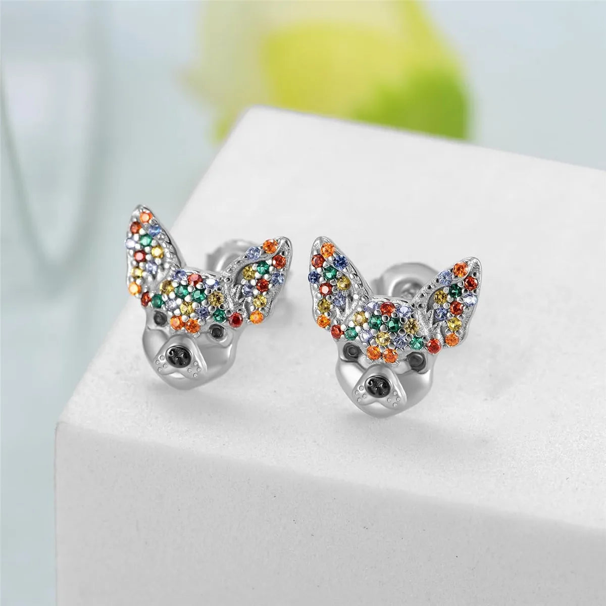 Brincos de Gatos e Cachorros com Pedras - Pets - Acessório Feminino Elegante e Delicado - Acessórios de Moda - Semi Joias