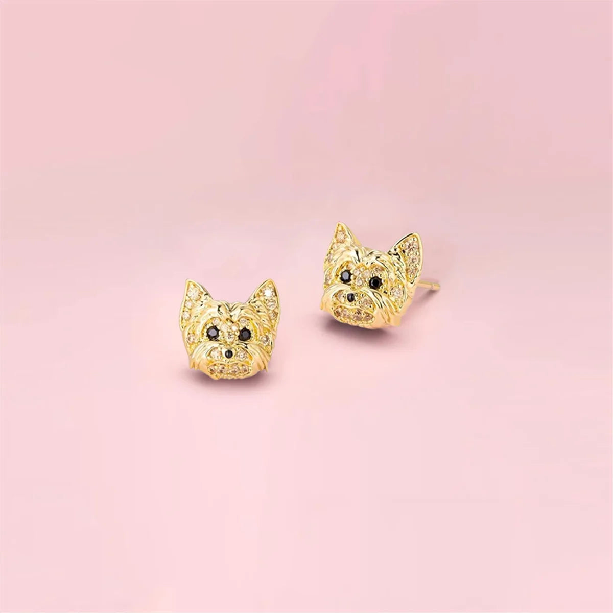 Brincos de Gatos e Cachorros com Pedras - Pets - Acessório Feminino Elegante e Delicado - Acessórios de Moda - Semi Joias