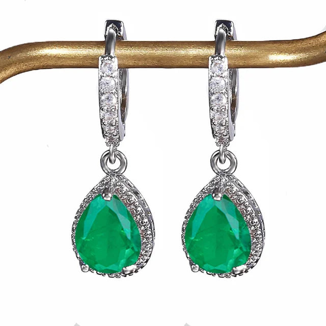 Brincos em Forma de Gota de Água em Prata 925 com Ametista -para Presentes de Aniversário - Semi Joias Femininas
