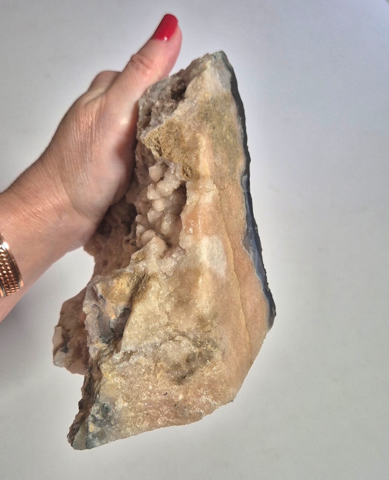 Calcedônia Botrioidal Natural 1,455 kg – Pedra de Harmonia, Proteção e Elevação Energética | Peça Única - Harmonia Plena