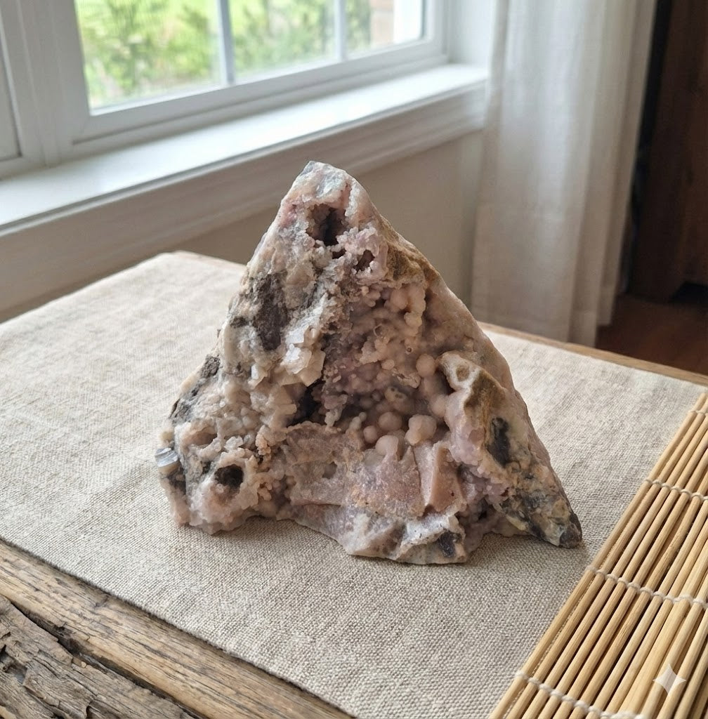 Calcedônia Botrioidal Natural 1,455 kg – Pedra de Harmonia, Proteção e Elevação Energética | Peça Única - Harmonia Plena