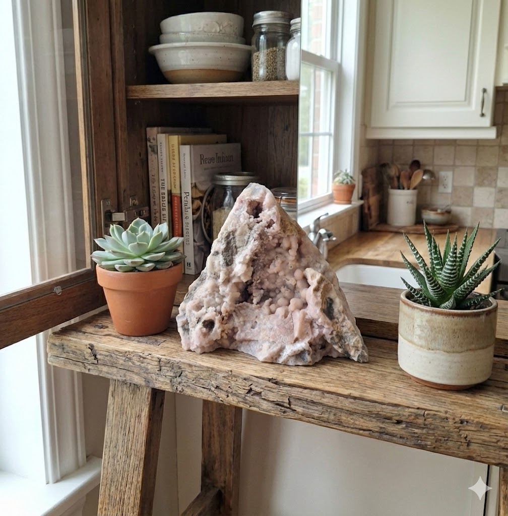 Calcedônia Botrioidal Natural 1,455 kg – Pedra de Harmonia, Proteção e Elevação Energética | Peça Única - Harmonia Plena