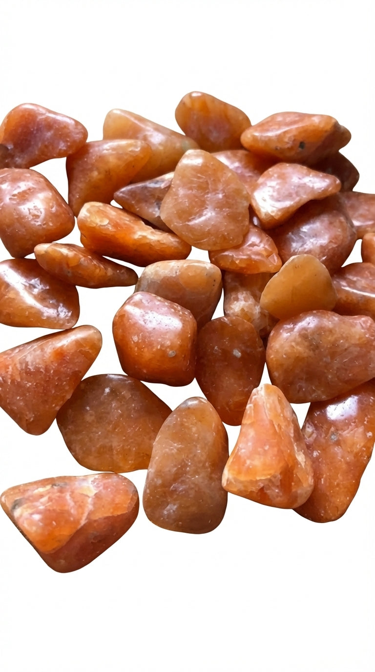 Cornalina Natural Rolada por Peso – Pedra Energética para Vitalidade, Coragem e Energia Pessoal – Harmonia Plena