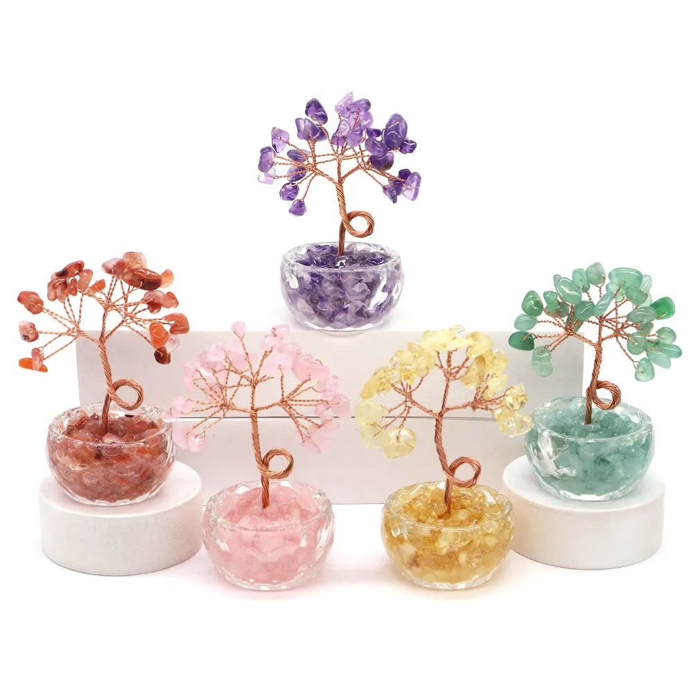 Decoração Arvore de Cristais em Pedras Naturais Feng Shui 
