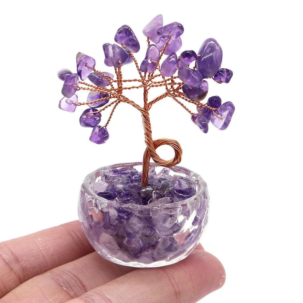 Decoração Arvore de Cristais em Pedras Naturais Feng Shui 