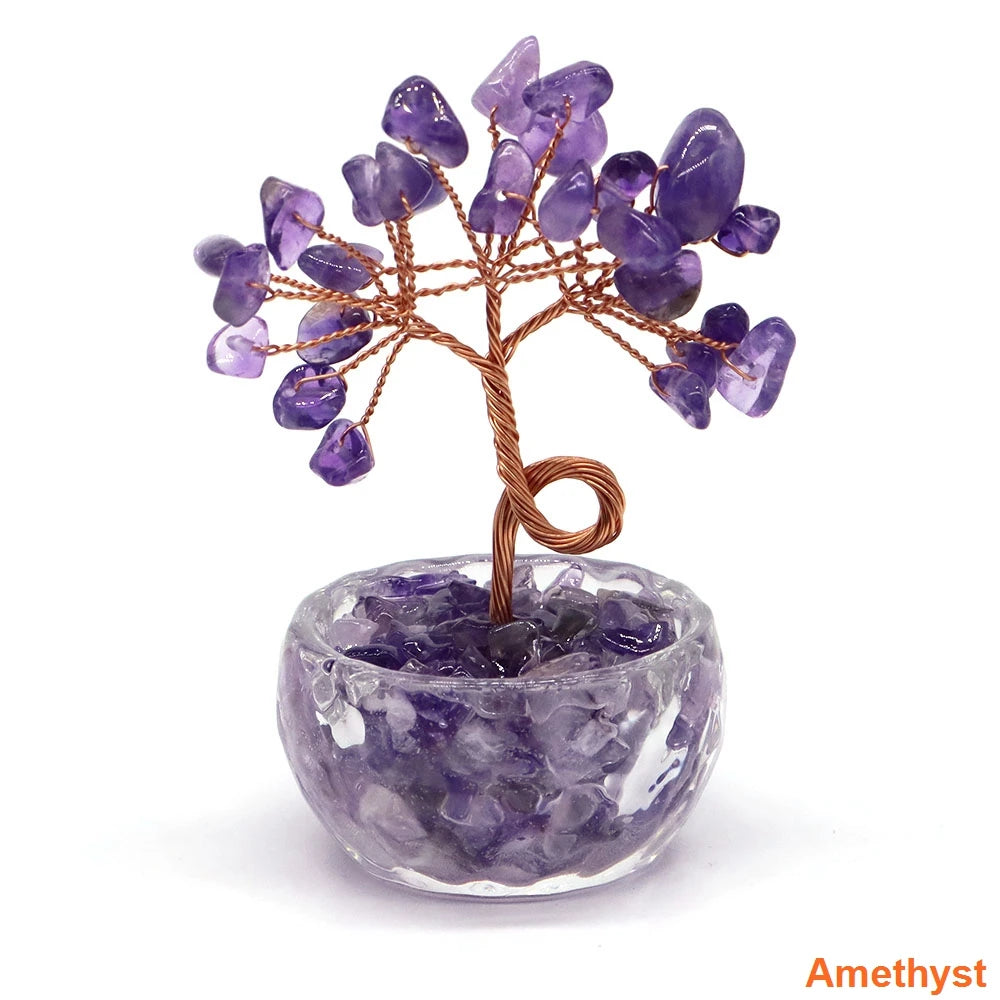Decoração Arvore de Cristais em Pedras Naturais Feng Shui 