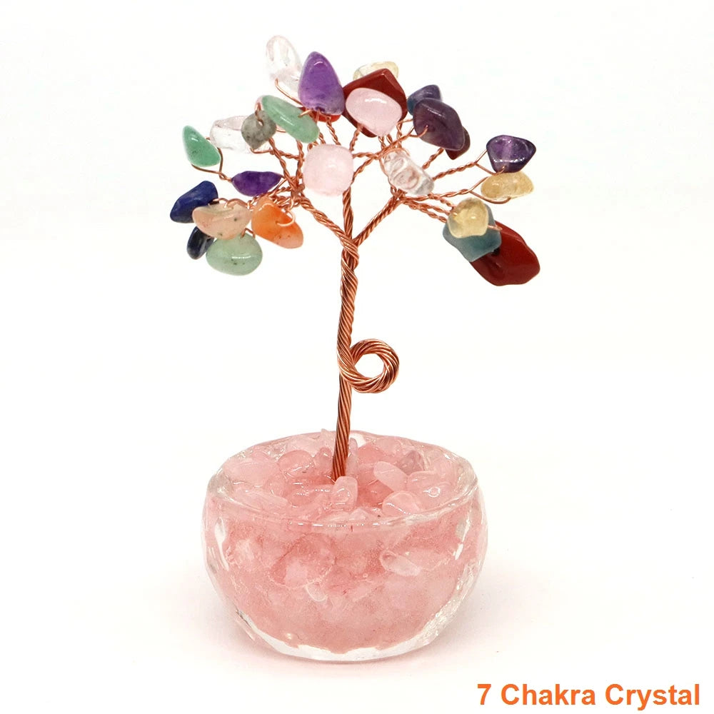 Decoração Arvore de Cristais em Pedras Naturais Feng Shui 