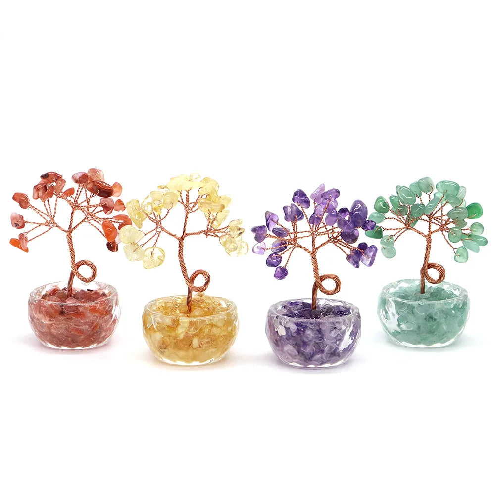 Decoração Arvore de Cristais em Pedras Naturais Feng Shui 