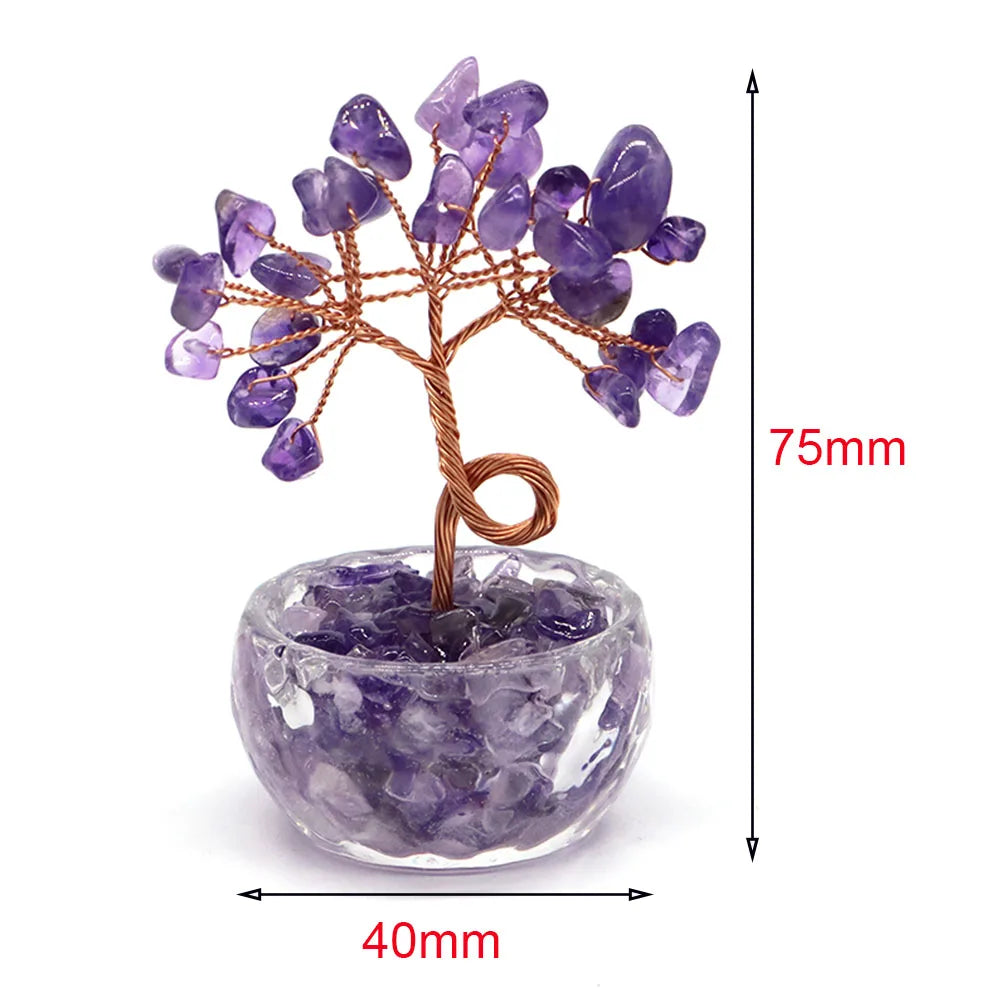 Decoração Arvore de Cristais em Pedras Naturais Feng Shui 