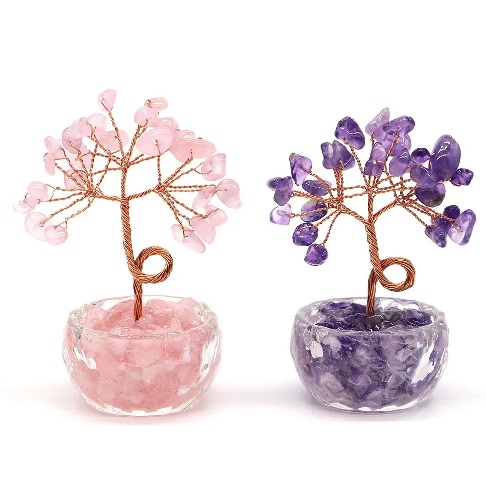 Decoração Arvore de Cristais em Pedras Naturais Feng Shui 