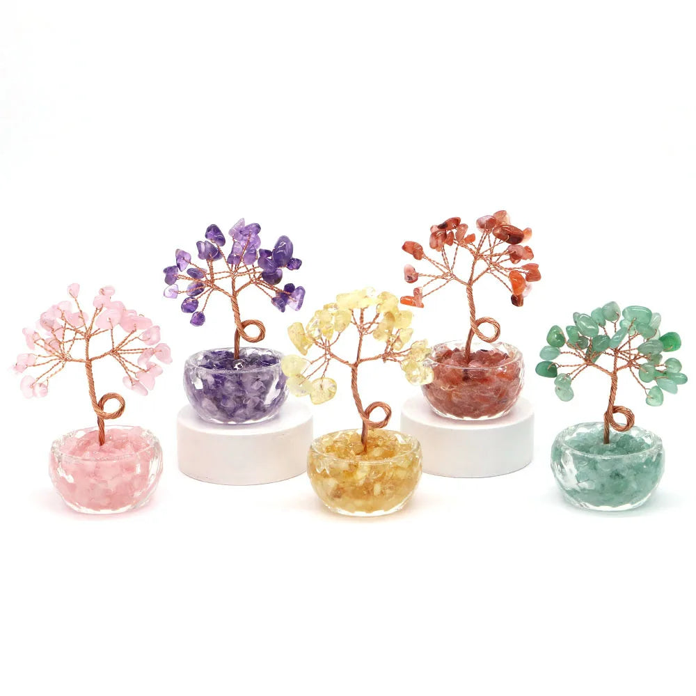 Decoração Arvore de Cristais em Pedras Naturais Feng Shui 