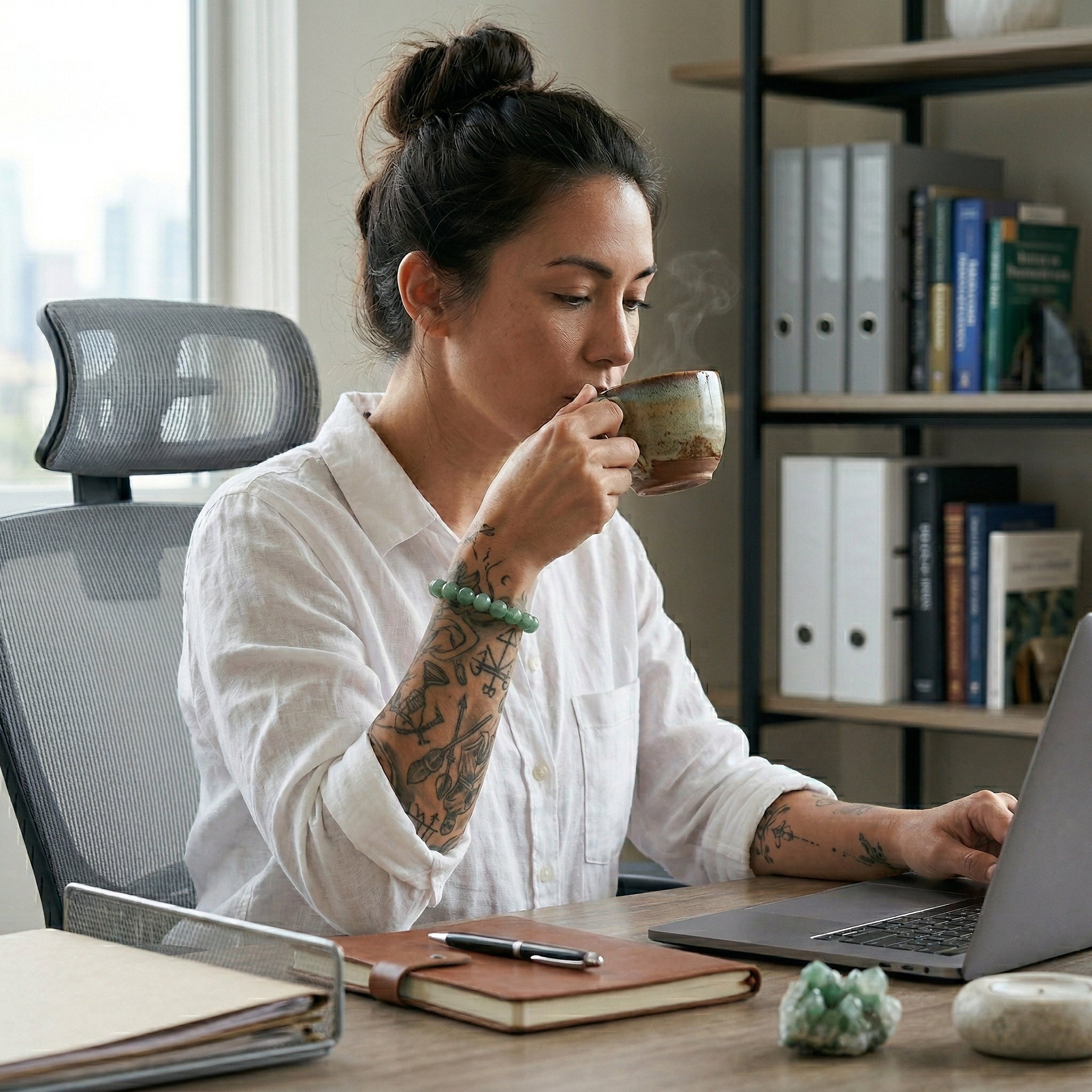 Pulseira Quartzo Verde Natural - Pedra de Cura, Equilibrio e Vitalidade | Harmonia Plena