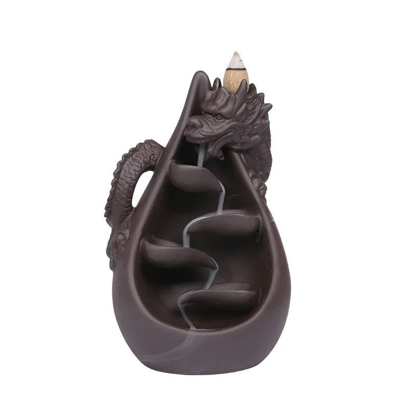 Incensário de Dragão - Queimador de Incenso em Cascata de Fluxo Reverso, Ornamento Decorativo para Casa, Presente Criativo (1 Peça, Sem Incenso)
