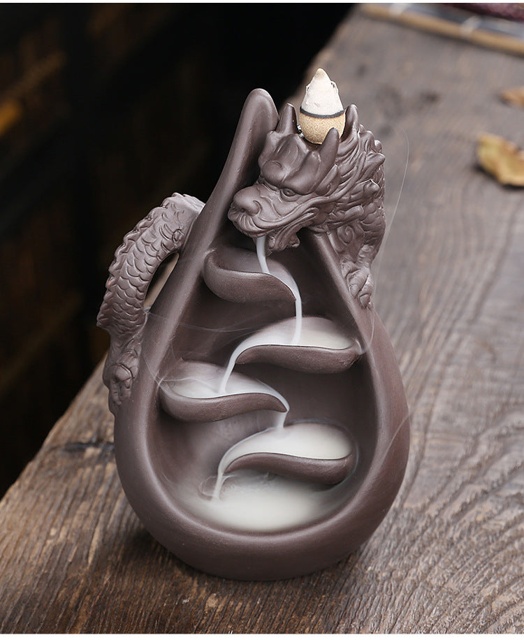 Incensário de Dragão - Queimador de Incenso em Cascata de Fluxo Reverso, Ornamento Decorativo para Casa, Presente Criativo (1 Peça, Sem Incenso)
