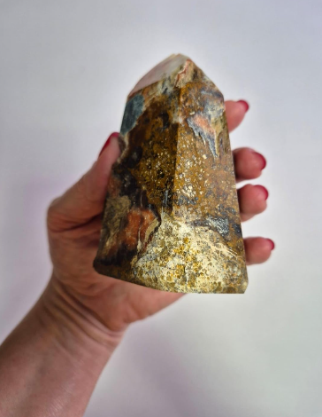 Mineral Natural Jaspe Policromo polido, peça exclusiva para coleção de cristais, Feng Shui e decoração sofisticada.