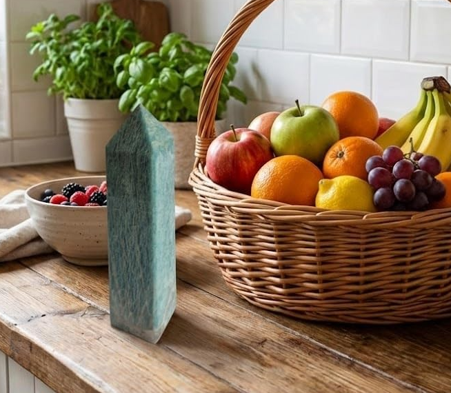 Obelisco de Pedra Natural Amazonita 16 cm para espaços zen, Reiki, Feng Shui e decoração elegante.