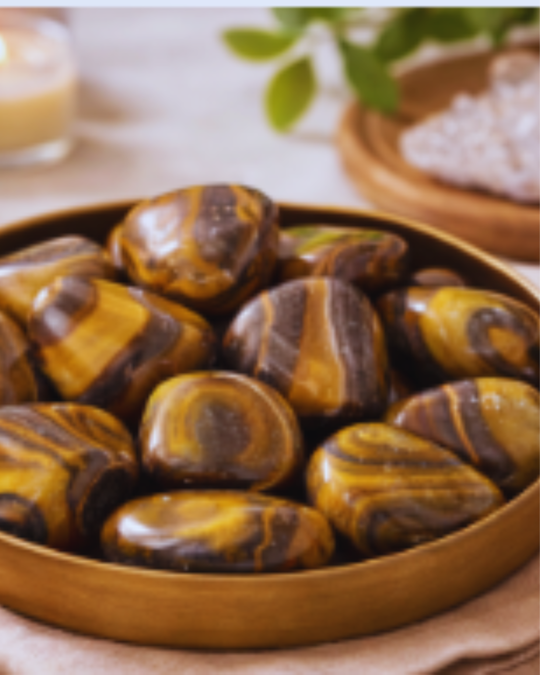 Olho de Tigre Natural Rolado | Pedra de Proteção, Coragem, Prosperidade  | Venda por Peso - Hamonia Plena - Pedras 