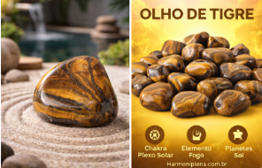 Olho de Tigre Natural Rolado | Pedra de Proteção, Coragem, Prosperidade  | Venda por Peso - Hamonia Plena - Pedras 