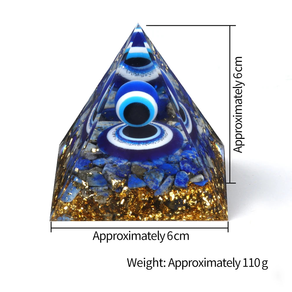 Orgonite - Pirâmide de Lápis-Lazúli com Cristais - 23 Modelos de Peça Decorativa para Reiki e Harmonização de Ambientes - Decoração