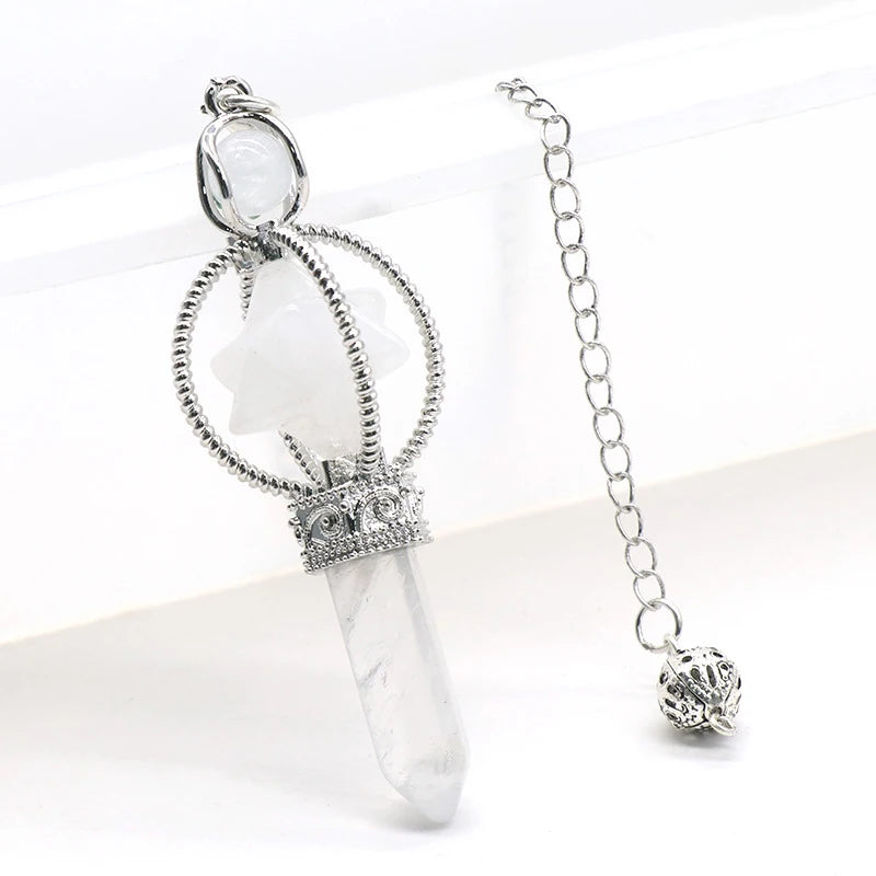 Pêndulo de Cristal  Pingente de Pedra Natural - Radiestesia - Reiki